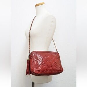 CHANEL Burgundy Quilted Crossbody Bag